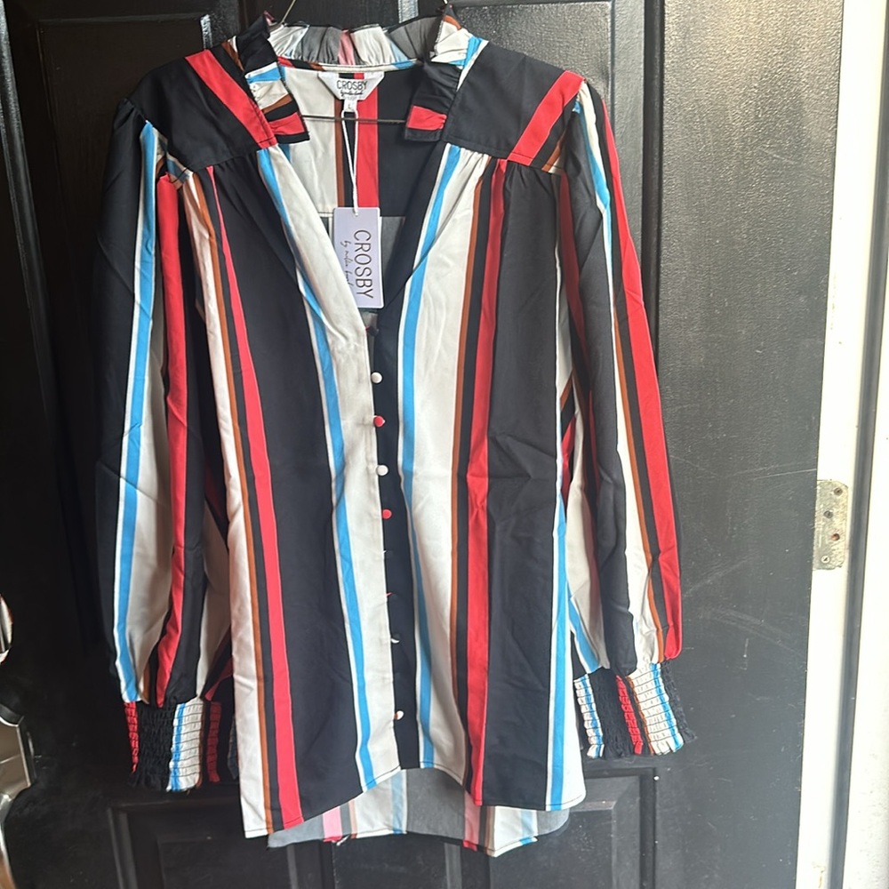Crosby By Mollie Burch Adair Blouse Cafe Stripe
